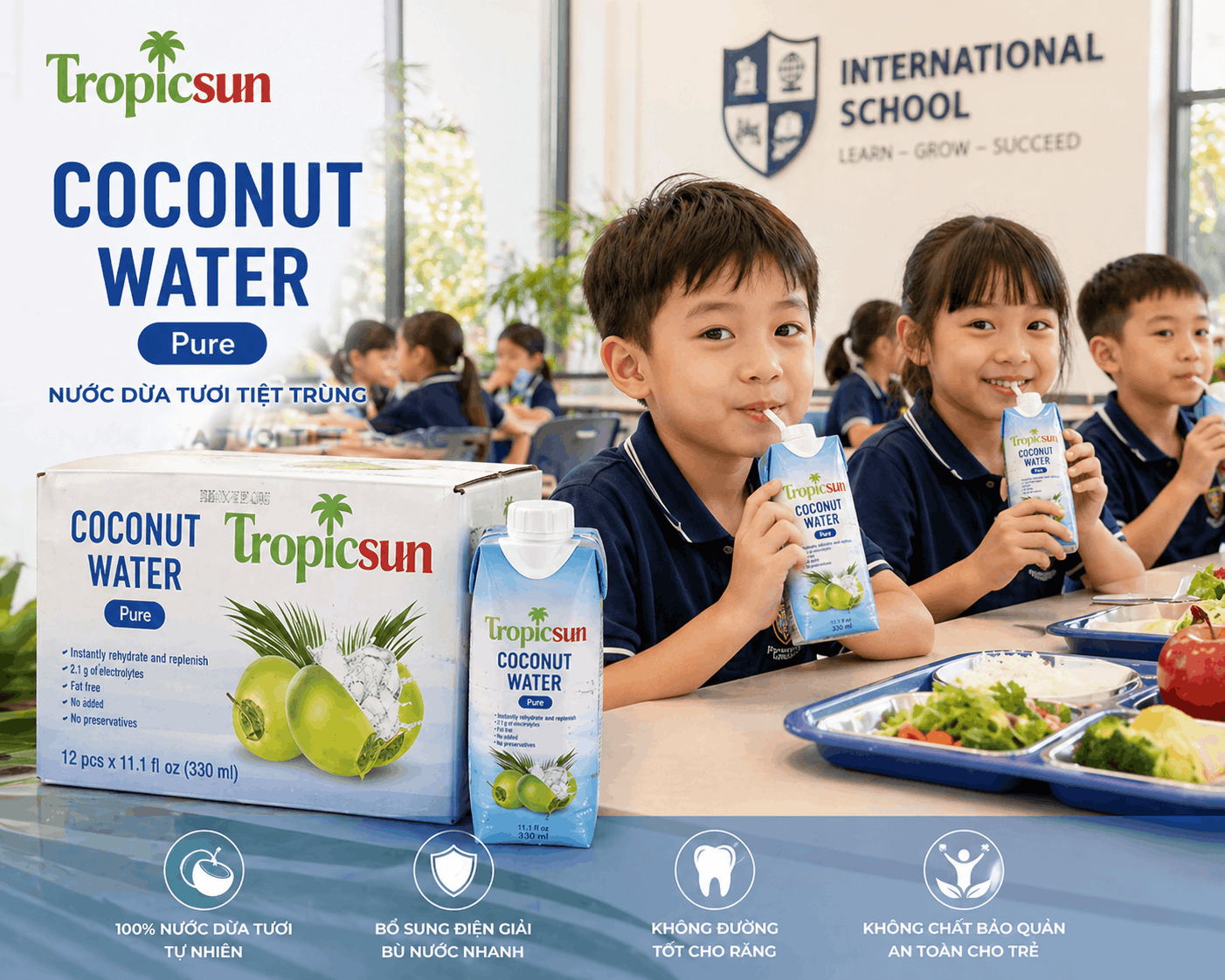 Vì sao nên chọn nước giải khát không đường TropicSun cho trẻ em?