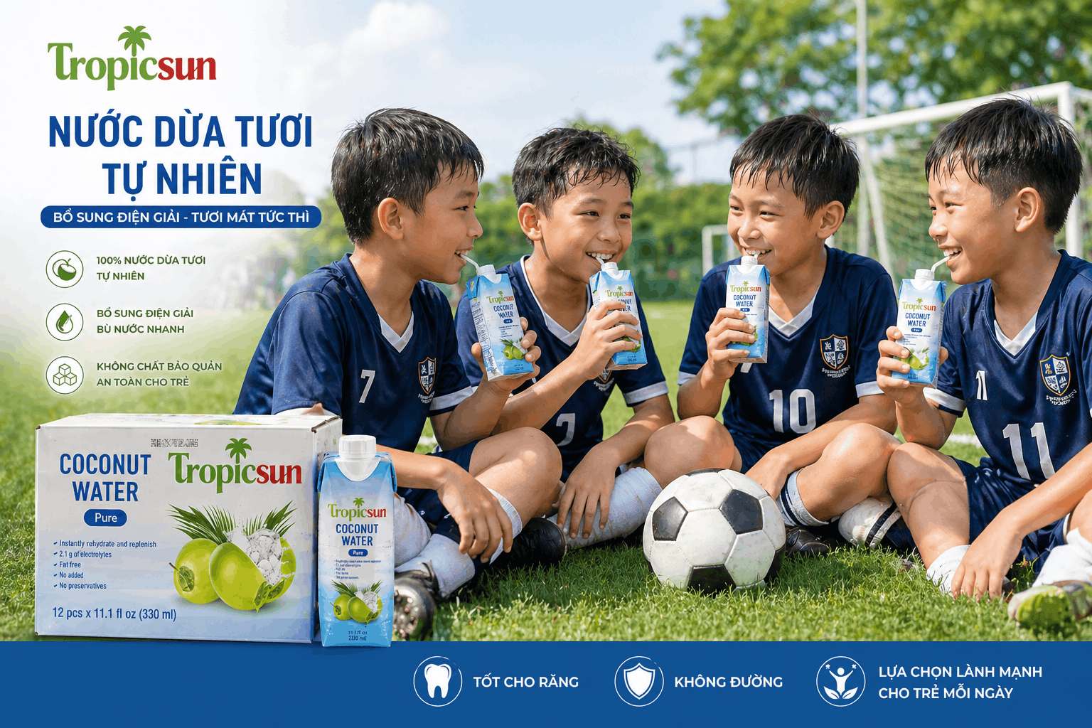 Vì sao nên chọn nước giải khát không đường TropicSun cho trẻ em?