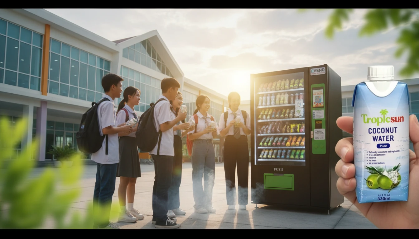 Nâng tầm chất lượng suất ăn học đường cùng giải pháp nước ép đóng hộp giấy TropicSun