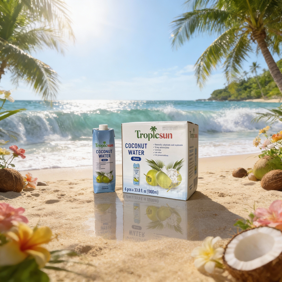 Giao nước dừa đóng hộp TropicSun tận nơi cho nhà máy khu vực Thủ Đức